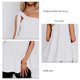 thumbnail image 5 of Camiseta sin mangas para mujer, con un solo hombro, dobladillo con volantes, tipo suelto, Top informal de verano, blanco L, 5 of 7