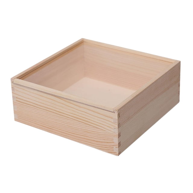 Caja de madera organizadora de almacenamiento de joyas con tapa Caja de joyería Cajas de madera portátiles 20cmx20cmx8cm