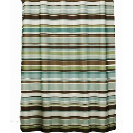 Saturday Knight Eastside Stripe Fabric Shower Curtain Green