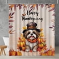 thumbnail image 2 of Happy Thanksgiving Shih Tzu Welcome Thankful Fall Autumn Pumpkin Shower Curtain Lion Dog Lover Gifts Waterproof Bathroom Bathtub Curtain - 02021, 2 of 5