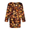 thumbnail image 4 of Women's Floral Print Casual Blouse Lightweight Summer Tops with 3/4 Sleeves and Round Neckline Vibrant Colors, 4 of 5