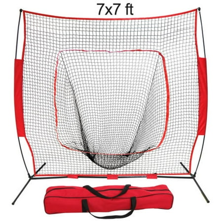 Charlotte Baseball - Zeny 7 x 7' Baseball Softball Net Practice Hitting Pitching Batting & Catching W/ Bag