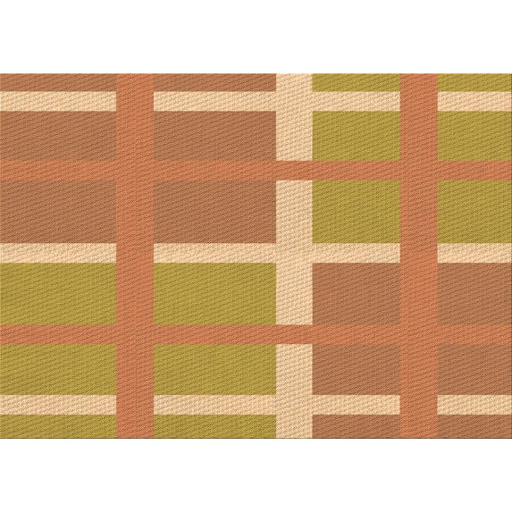 Ahgly Company Indoor Rectangle Patterned Cantaloupe Orange Area Rugs, 7' x 10'