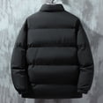 thumbnail image 6 of BAETEUY Men Coat Stand Collar Long Sleeve Zipper Closure Quilted Jacket Solid Color Thickened Loose Fit Puffer Coat with Side Pockets, 6 of 8