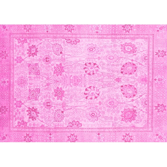 Ahgly Company Indoor Rectangle Oriental Pink Traditional Area Rugs, 2' x 3'
