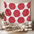thumbnail image 2 of Red Dahlia Large Tapestry for Bedroom Wall Hanging Tapestry,Vintage Country Grey Abstract Flowers Floral Ceiling Backdrop Tapestries Poster Blanket Wall Decor for Teens Room Living Room 86" x 104", 2 of 8