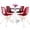 Transparent Red, variant on LeisureMod 5-Piece Dining Set 35" Round Table with MDF Tabletop and White Iron Base 4 ABS Plastic Side Chair with Gold Legs for Modern Home, Kitchen Bristol Collection in Transparent Red
