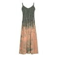 thumbnail image 5 of Htigea Flower Print Maxi Dress for Women Casual Spaghetti Straps V-Neck Sundress Comfortable Summer Beach Home Cami Dresses 03#Multicolor,L, 5 of 5