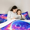 thumbnail image 5 of Homewish Multicolor Natural Scenery Bedding Comforter Set,Galaxy Planet Twin Comforter Sets,Orange Blue Green Bedding Set For Girls Kids,Microfiber Bedroom Decor Reversible,2pcs, 5 of 8