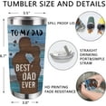thumbnail image 2 of Best Dad Ever Insulated Vacuum Tumbler with Lid, Father''s Day Birthday Gifts for Men Papa Grandpa, To My Dad Wood Grain Stripes Stainless Steel Double Wall Cup, 20oz Travel Detachable Straw Mug, 2 of 6