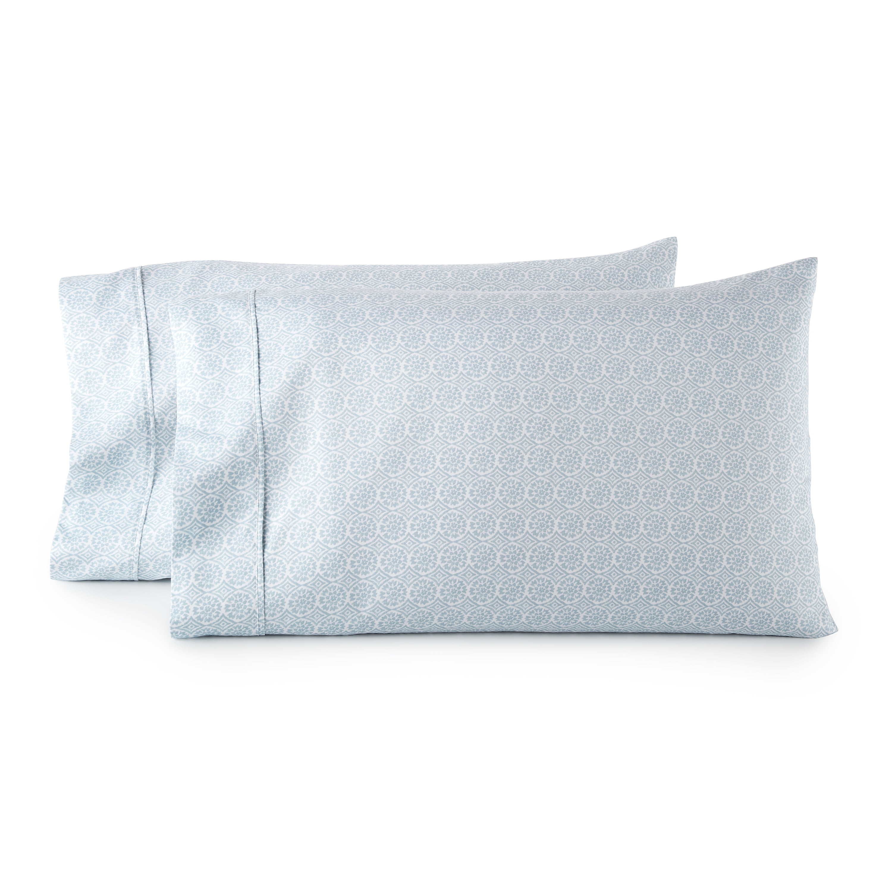 Better Homes & Gardens 2-Piece 300 Thread Count Cotton Sateen Pillowcase Set, Suzani Blue Water, Queen
