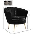 thumbnail image 4 of Meridian Furniture Chaise de Velours Noir Gardenia, 4 of 5