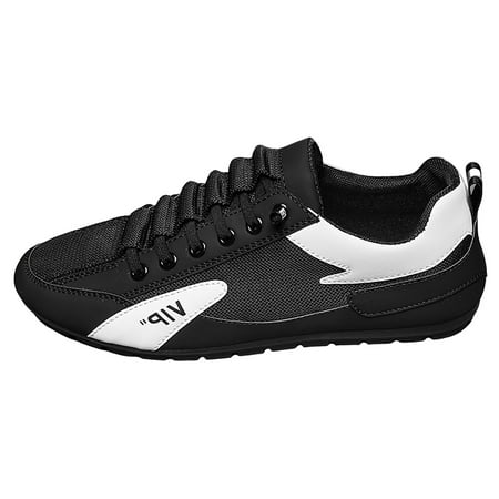 Mens Wide Dress Sneakers Summer Sneakers Mesh Breathable Men s Shoes Korean Version Of Casual Sports Shoes Students Male Shoes(Black 9.5)