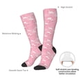 thumbnail image 4 of Naloa Pink Flamingos and Flowers Thigh High Socks Extra Long Stretchy Sock Women Over Knee High Opaque Stocking Daily Wear, 4 of 6