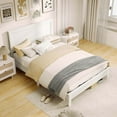 thumbnail image 1 of Costway Full Size Bed Frame Platform Slat High Headboard Bedroom Rubber Wood Leg White, 1 of 10