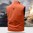 thumbnail image 6 of YUGYXL Travel Vest for Men with Zipper Pockets Mens Fishing Vests Loose Casual Full Zip Up Sleeveless Jacket Outdoor Workwear Red XXXXL, 6 of 6