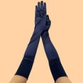 thumbnail image 2 of Xfvqtps Women Long Satin Gloves Solid Color for Christmas Party Dancing Evening Party Opera Navy, 2 of 5