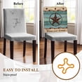 thumbnail image 5 of Western Texas Star Chair Covers Set of 4 Retro Turquoise Wooden Rustic Farmhouse Chair Back Covers Stretch Removable Washable Chairs Slipcovers Chair Protector for Dining Room Kitchen Party Decor, 5 of 5