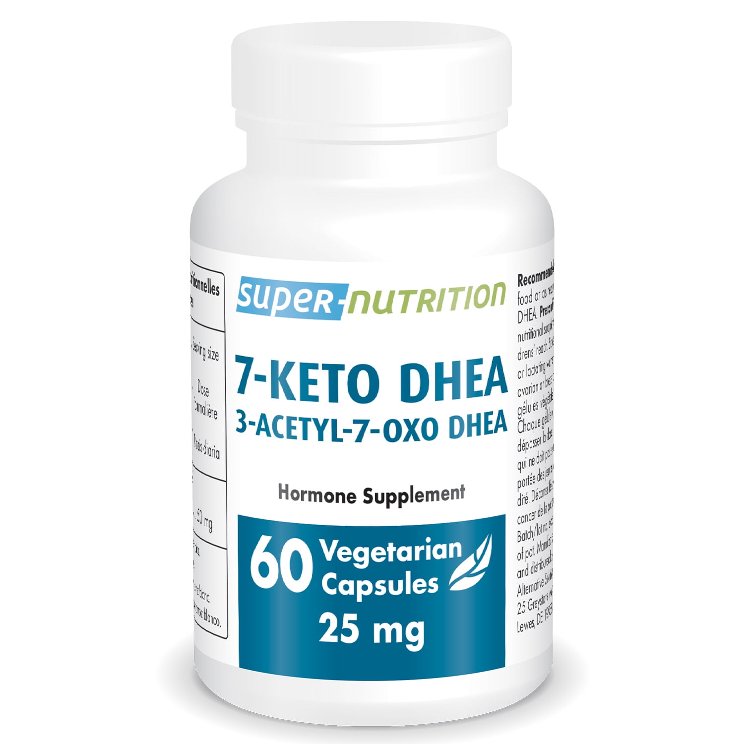 Supersmart - 7-Keto DHEA 25 mg (7-OXO-DHEA) - Weight Management Pills - Support Thermogenic Fat Burn | Clean Label Non-GMO & Gluten Free - 60 Vegetarian Capsules