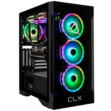 CLX SET Gaming Desktop - Liquid Cooled AMD Ryzen 7 7700X 4.5GHz 8-Core Processor, 32GB DDR5 Memory, Radeon RX 7600 8GB GDDR6 Graphics, 1TB SSD, 4TB HDD, WiFi, Windows 11 Home 64-bit