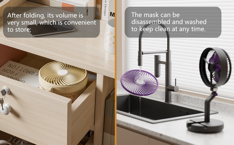 Multifunctional Electric Desktop Fan Fold Portable Home Air cooler Fan Wall Rechargeable fan