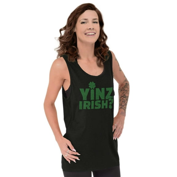 Yinz Irish Funny St Patrick's Day Tank Top T Shirts Men Women Brisco Brands S