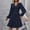 1-Navy, variant on Swiss Dot Dress for Women 2025 Fall V Neck Long Sleeve Smocked Mini Dresses Boho Casual Fashion Wedding Guest Dress