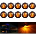 thumbnail image 1 of Luces LED de posición laterales delanteras y traseras redondas de 3/4", impermeables, 12 V, para coche y camión (10 unidades, ámbar), 1 of 5