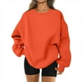 thumbnail image 2 of Oversized Sweatshirts For Women Crewneck Pullover Comfy Hoodies Fall Outfits Fashion 2025 Winter Clothes Saffron L, 2 of 5