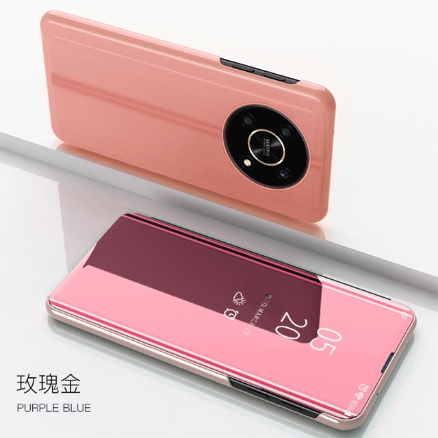 For Honor Magic4 Lite 5G Case Smart Mirror Magnetic Flip Kickstand Phone Case For Hnor Magic 4 Light 4Lite Shockproof Back Cover Rose Gold For Magic 4 Lite 5G