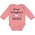 thumbnail image 3 of Inktastic Great Grandmas Favorite- Heart Great Grandchild Boys or Girls Long Sleeve Baby Bodysuit, 3 of 5