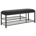 thumbnail image 2 of SAFAVIEH Milligan Open Shelf Bench with Cushion, Black, 2 of 9