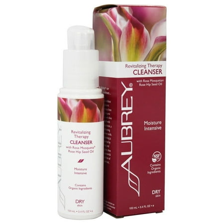Facial Cleansing Cream Aubrey Organics - Revitalizing Therapy Cleanser with Rosa Mosqueta Rose Hip Seed Oil - 3.4 oz. (Formerly Seaware Facial Cleansing Cream) ()