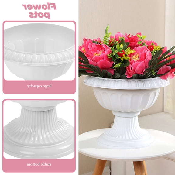 SWETRACE 2Pcs Vintage Roman Flowerpot Plastic Planter for Front Door Decoration