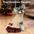 thumbnail image 4 of KYEESE Dog Sweater, Beige Turtleneck Sweater Dress with Bowtie, Dog Sweater for Small Dogs, XS, 4 of 7