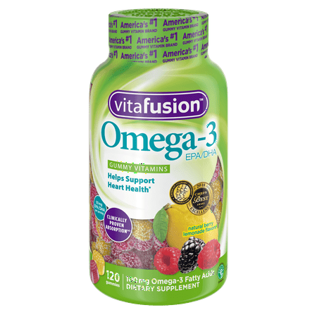 Vitafusion Omega-3 Gummy Vitamins, Berry Lemonade, 120 (Best Omega 3 For Children)