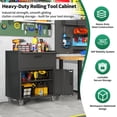 thumbnail image 4 of IKIMI 34.65"H Rolling Metal Garage Cabinet with Lockable Doors, Drawer and Adjustable Shelf, Black, 4 of 8