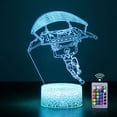 thumbnail image 1 of Lámpara de mesa LED con ilusión 3D - 16 colores cambiantes - Decoración de regalo con botón táctil y control remoto - Personaje volador, 1 of 5