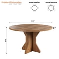 thumbnail image 3 of Round Dining Table for 4-6 People, 120cm Dining Room Table with Wooden Pedestal Base, Dinner Tables, Circle Kitchen Tables for Dining Room, Kitchen, Living Room (Table Only), 3 of 7