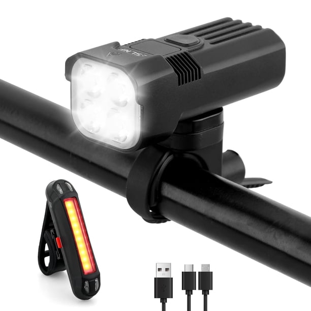 Luz para bicicleta Tommax, 2000 lúmenes, faro delantero y luz trasera