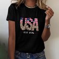 thumbnail image 4 of GERsome 4th of July T-Shirt American Flag Shirts for Women Short Sleeve Crewneck USA Print Patriotic Tops Stars and Stripes Tees S-2XL, 4 of 4