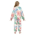 thumbnail image 3 of Fluffy Pajamas Set Fuzzy Winter Warm Pj Sets Pullover Tops and Long Pants Roses Pattern X-Large, 3 of 8
