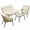 4PCS-B, variant on RADIATA 5 Pieces Beige Boho Outdoor Patio Furniture Sets with Double Egg Chair, Conversation Sectional Sofa Set with Side Table for Backyard