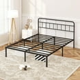 thumbnail image 4 of 12 inches King Size Bed Frame with Minimalist headboard,Metal Platform Base with Strong Metal Slats,Mattress Foundation for Under Bed Storage,Easy Assembly,Black, 4 of 8