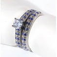 thumbnail image 5 of Matching Rings White Gold Plated Couple Rings 1CT CZ Wedding Ring Sets for Him and Her, 5 of 7
