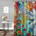 thumbnail image 2 of Awypu Posters Holy Spirit Peace Dove Poster Oil And Watercolor Dove Shower Curtain Set Waterproof Multiple Sizes White, 2 of 7