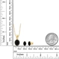 thumbnail image 2 of Gem Stone King 18K Yellow Gold Plated Silver Black Onyx and White Zirconia Pendant and Earrings Jewelry Set for Women (6.23 Cttw, Gemstone Birthstone, Oval 11X9MM and 8X6MM with 18 inch Silver Chain), 2 of 3