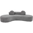 thumbnail image 3 of MIKIBAMA 105.5''Curved Cloud Couch Sofa 3-4 Seater Couch with 2 Pillows Point-shaped corduroy,(Anti-Wrinkle) , Gray, 3 of 11
