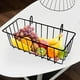 thumbnail image 1 of Estante de pared de hierro con cesta colgante pequeña | Estante de almacenamiento de vidrio para organizar la cocina y el baño | Estante de pared de 23 x 7,5 x 7 cm para especias y artículos de, 1 of 6