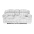 thumbnail image 3 of JERFIT 2-Seater Manual Recliner Sofa with Cup Holders & Storage, Plush Corduroy Upholstery, Light Gray Loveseat for Living Room, 3 of 5